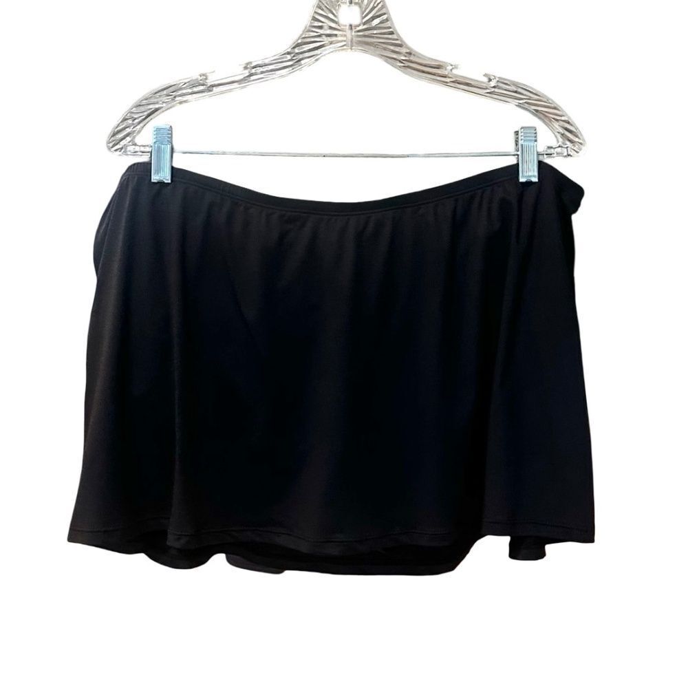 NWT 24th & Ocean Womans Swimsuit Skirt - Tankini Bottom Black 22W